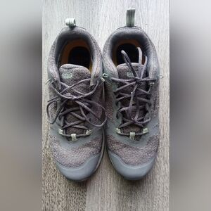 KEEN Men's Gray and Light Green Knit Lace-Up Sneakers